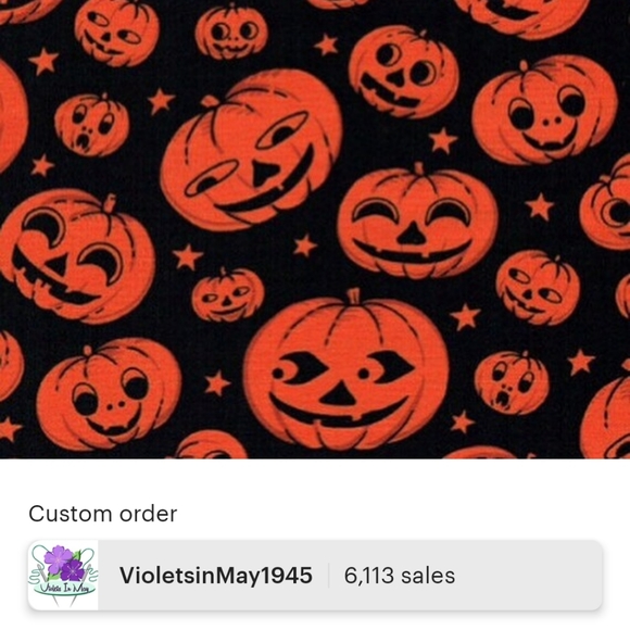 Violets in May custom Halloween swing skirt size XS - Picture 4 of 7